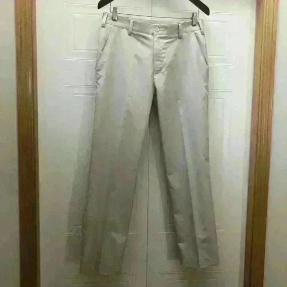 Adidas Beige Golf Pants Stretch Flat Front Athleisure Active Wear - Picture 7 of 8